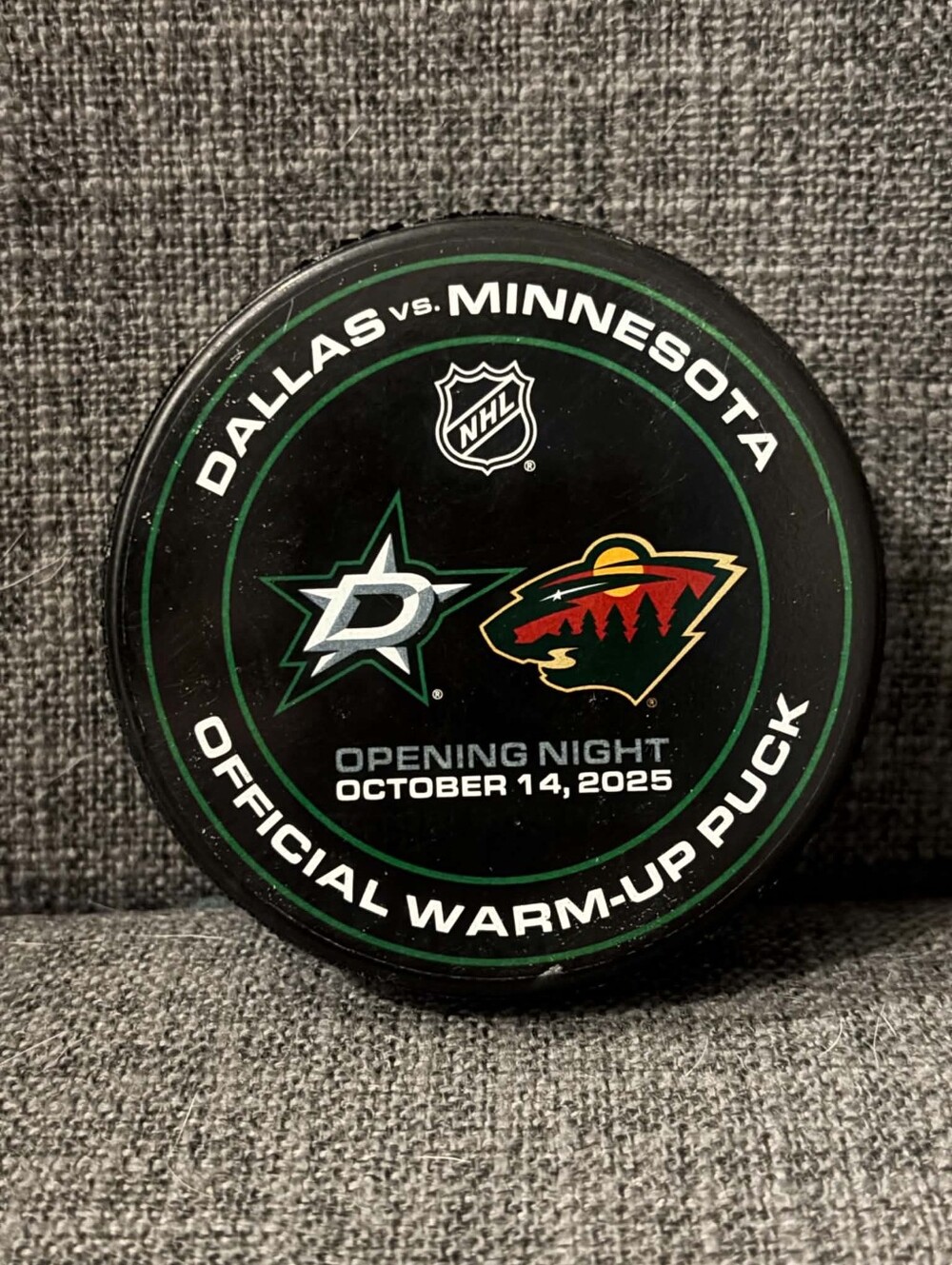 Dallas Stars vs Minnesota Wild October 14, 2025 Opening Night Warm Up Puck